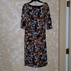 Fitted A-line 3/4 sleeves dress